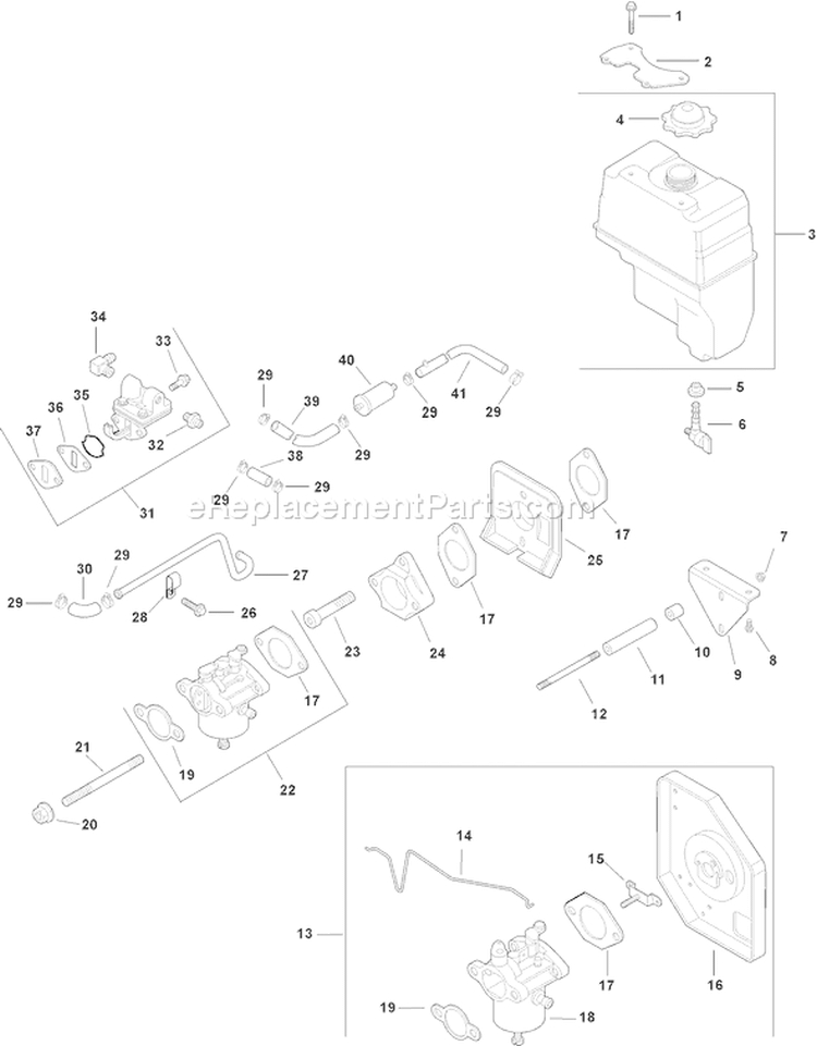 Page H Diagram and Parts List for CH13T-22532  Kohler Engine