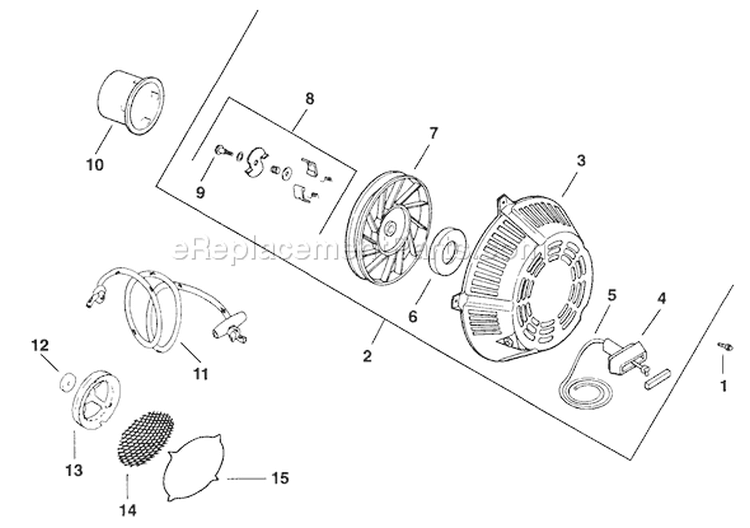 Page O Diagram and Parts List for CH11-1600  Kohler Engine