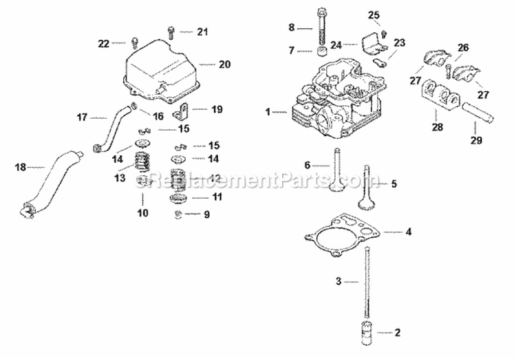 Page K Diagram and Parts List for CH125-1914  Kohler Engine