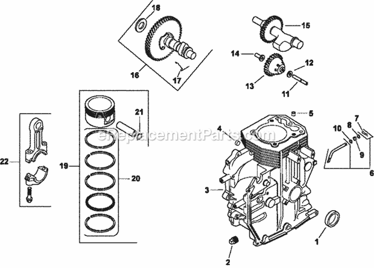 Page C Diagram and Parts List for CH14-1837  Kohler Engine