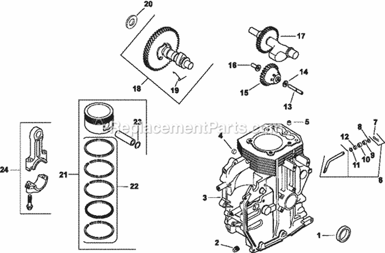 Page D Diagram and Parts List for CH14-1841  Kohler Engine
