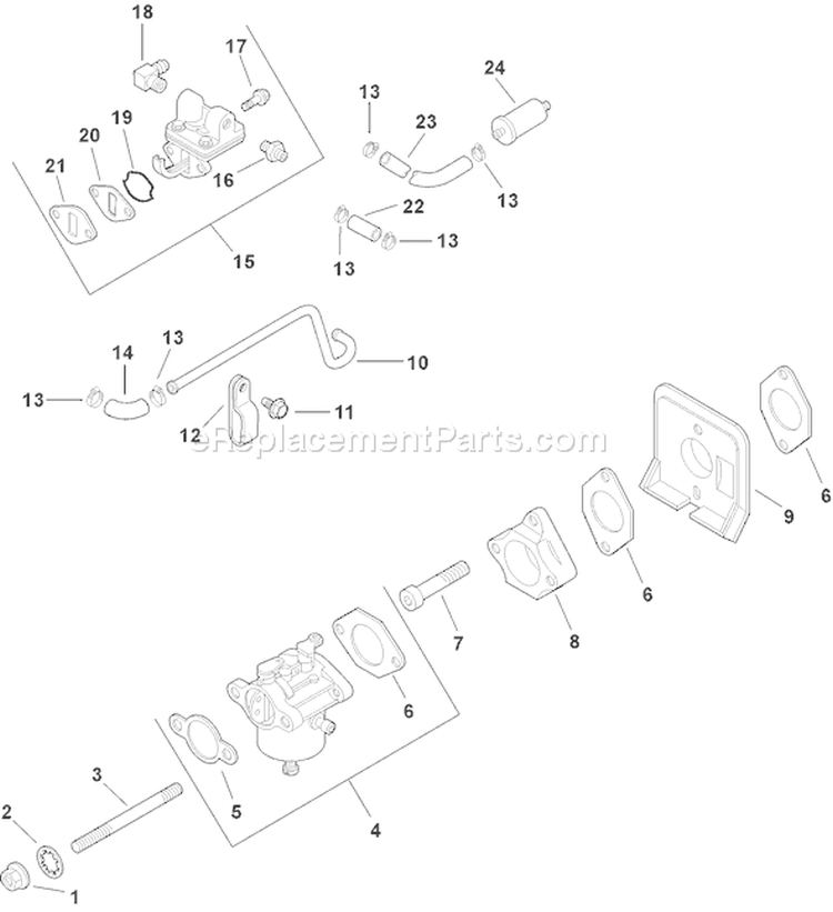Page H Diagram and Parts List for CH14S-1827  Kohler Engine