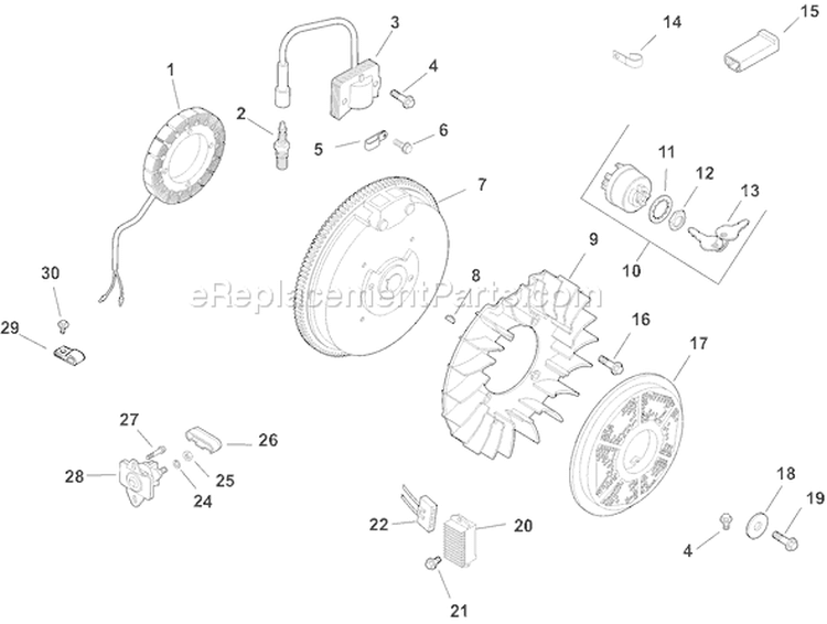 Page J Diagram and Parts List for CH14S-1828  Kohler Engine