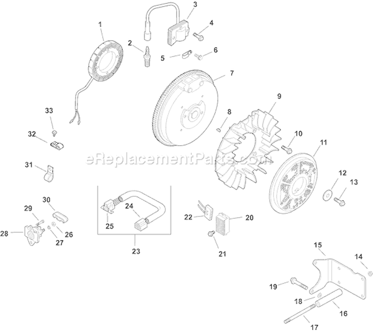 Page J Diagram and Parts List for CH14S-1831  Kohler Engine