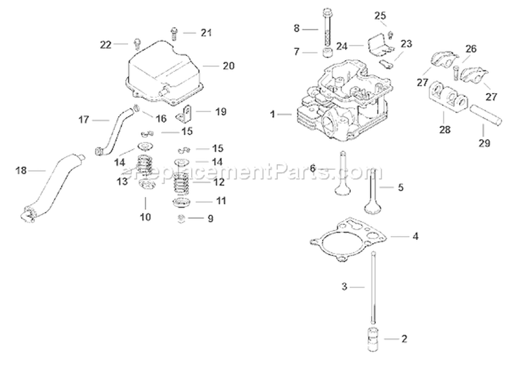 Page K Diagram and Parts List for CH11-1600  Kohler Engine