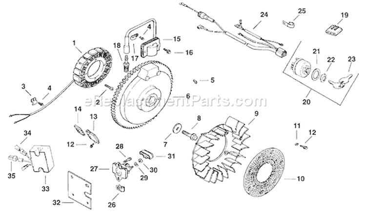Page M Diagram and Parts List for CH11-1600  Kohler Engine