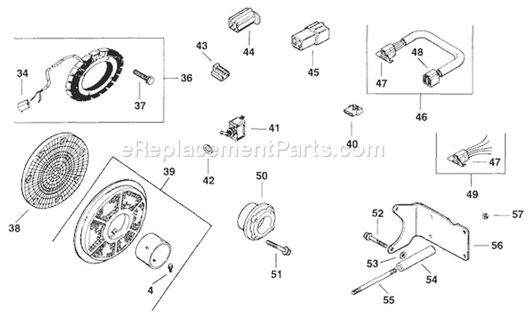 Page M Diagram and Parts List for CH11-1604  Kohler Engine