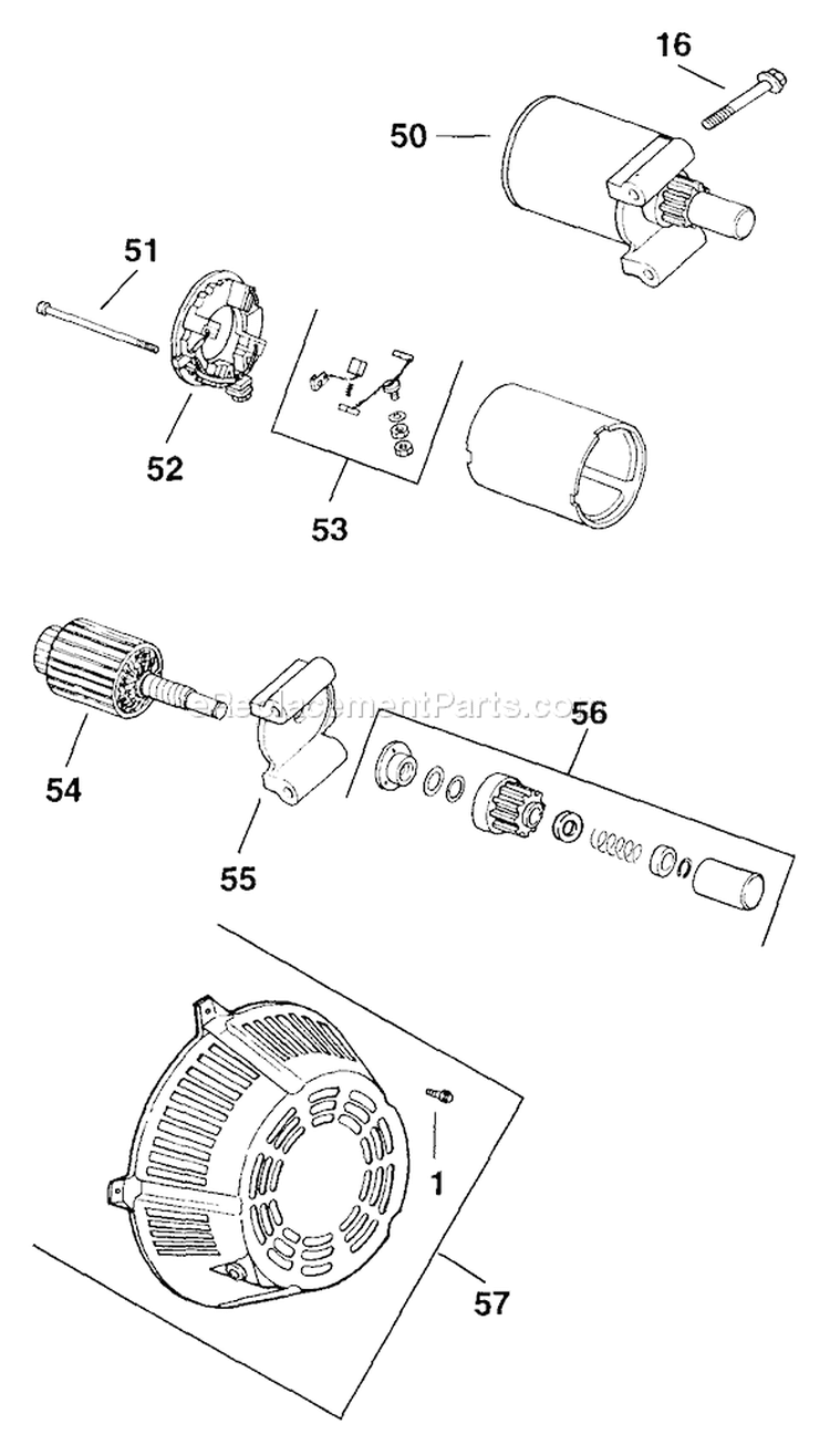 Page P Diagram and Parts List for CH11-1605  Kohler Engine