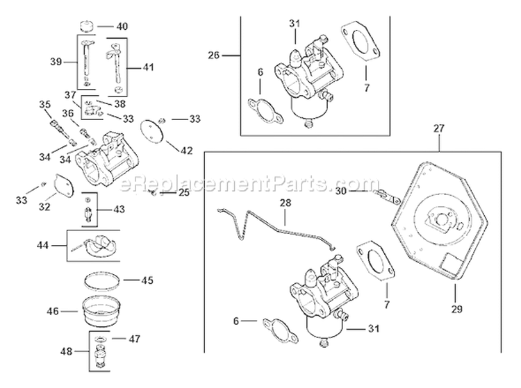 Page H Diagram and Parts List for CH11-1600  Kohler Engine