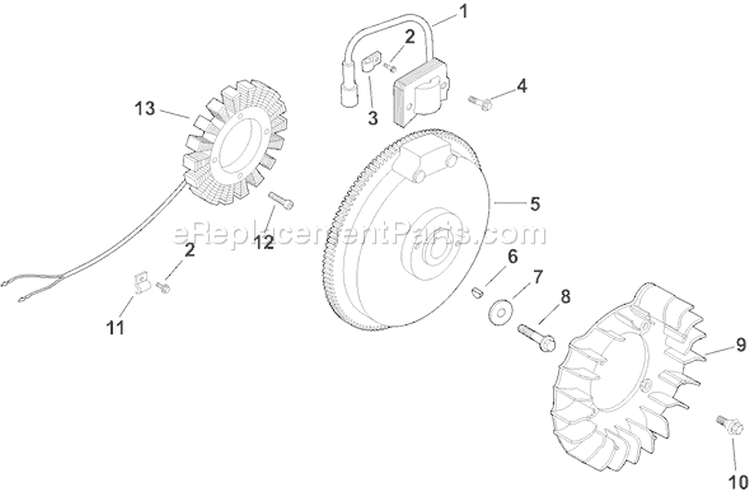Page J Diagram and Parts List for CH14S-1837  Kohler Engine