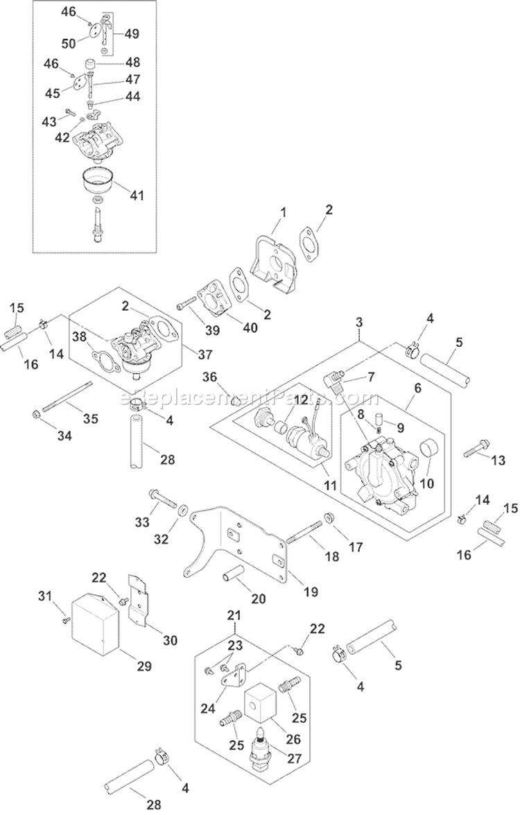 Page H Diagram and Parts List for CH11S-16136  Kohler Engine