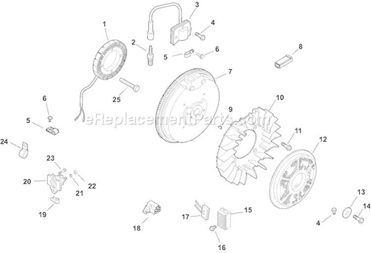 Page J Diagram and Parts List for CH14ST-1842  Kohler Engine