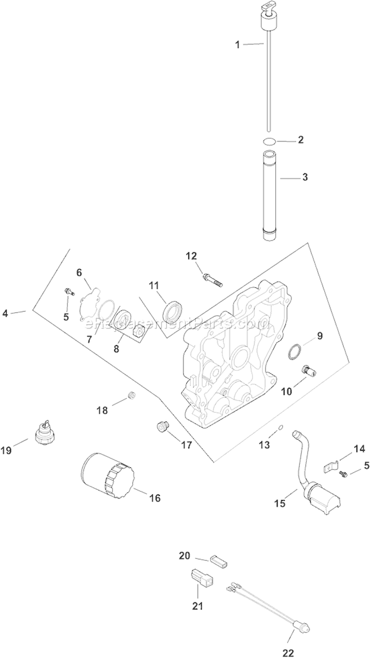 Page K Diagram and Parts List for CH11GS-16145  Kohler Engine