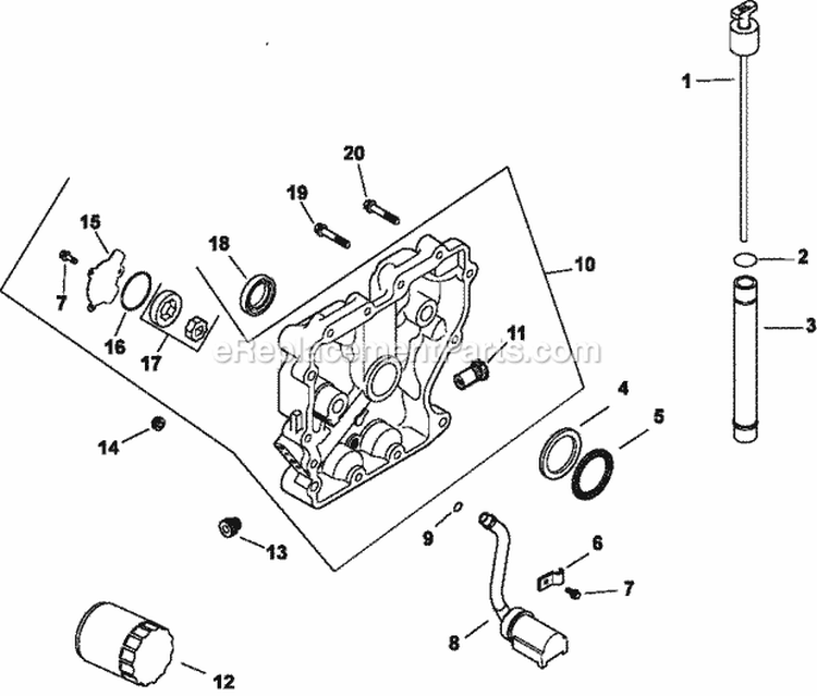 Page K Diagram and Parts List for CH13-22507  Kohler Engine