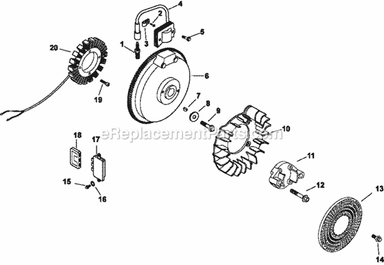 Page J Diagram and Parts List for CH15-44508  Kohler Engine