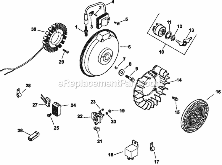 Page J Diagram and Parts List for CH15-44518  Kohler Engine