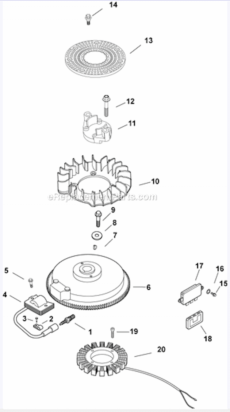 IgnitionElectrical 5-27-237 Diagram and Parts List for CH15-44523  Kohler Engine