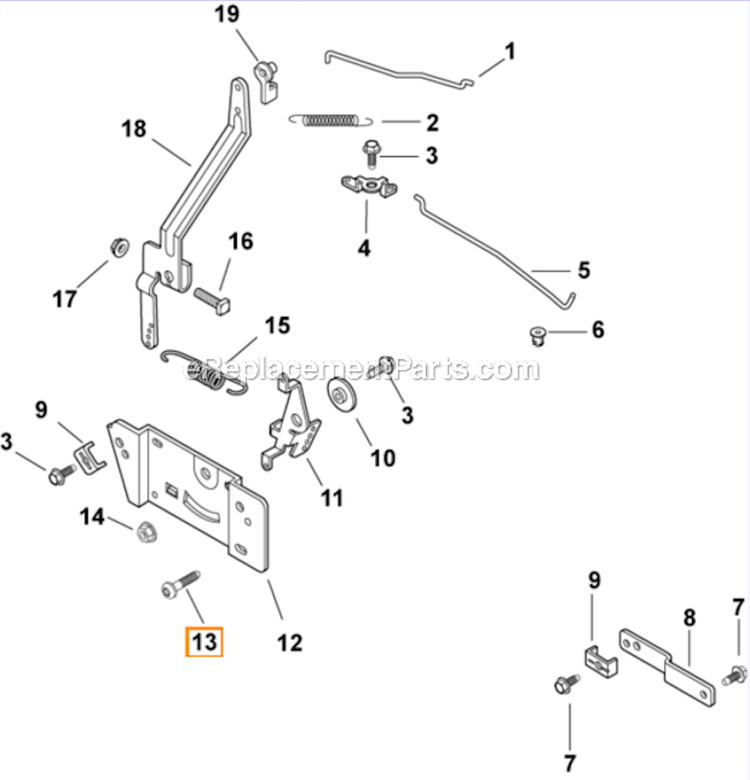 Engine Controls 9-27-26 Diagram and Parts List for CH15-44523  Kohler Engine
