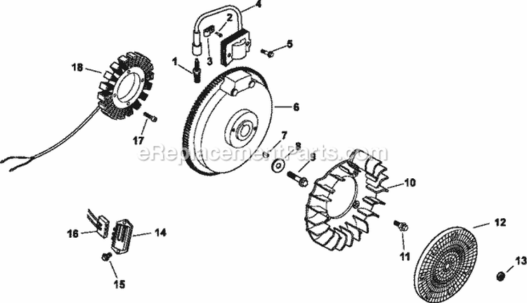 Page J Diagram and Parts List for CH15-44526  Kohler Engine