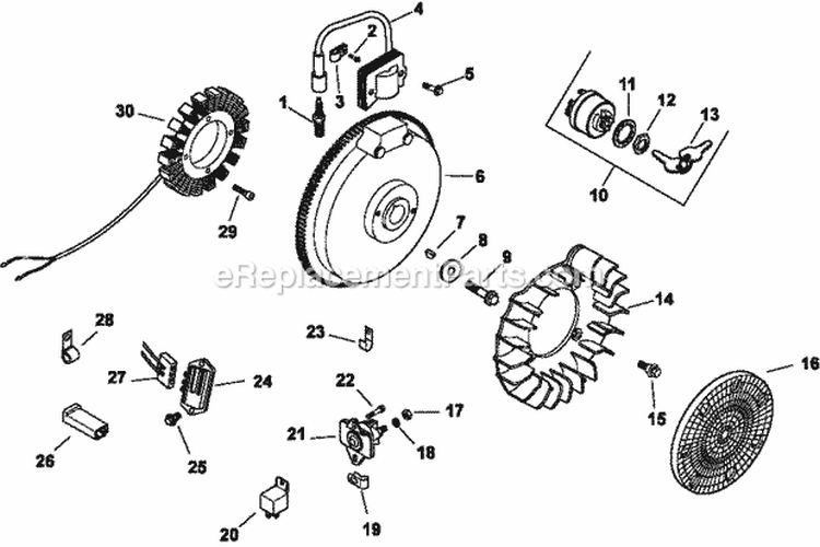 Page J Diagram and Parts List for CH15-44503  Kohler Engine