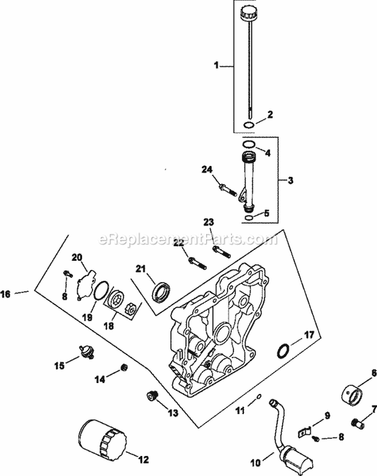 Page K Diagram and Parts List for CH15-44530  Kohler Engine