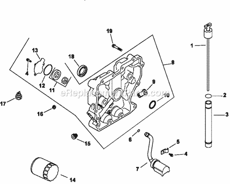 Page K Diagram and Parts List for CH15-44544  Kohler Engine