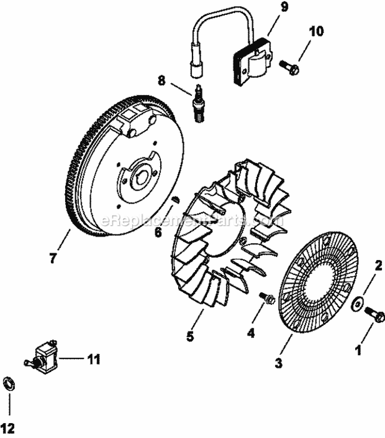 Page J Diagram and Parts List for CH15-44504  Kohler Engine