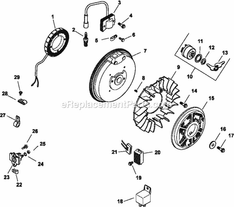 Page J Diagram and Parts List for CH15-44542  Kohler Engine