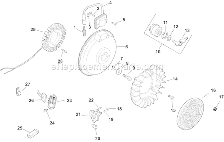 Page J Diagram and Parts List for CH11GS-16132  Kohler Engine
