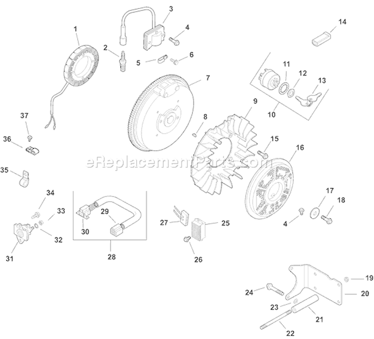Page J Diagram and Parts List for CH15GS-44534  Kohler Engine