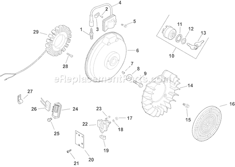 Page J Diagram and Parts List for CH15GST-44550  Kohler Engine