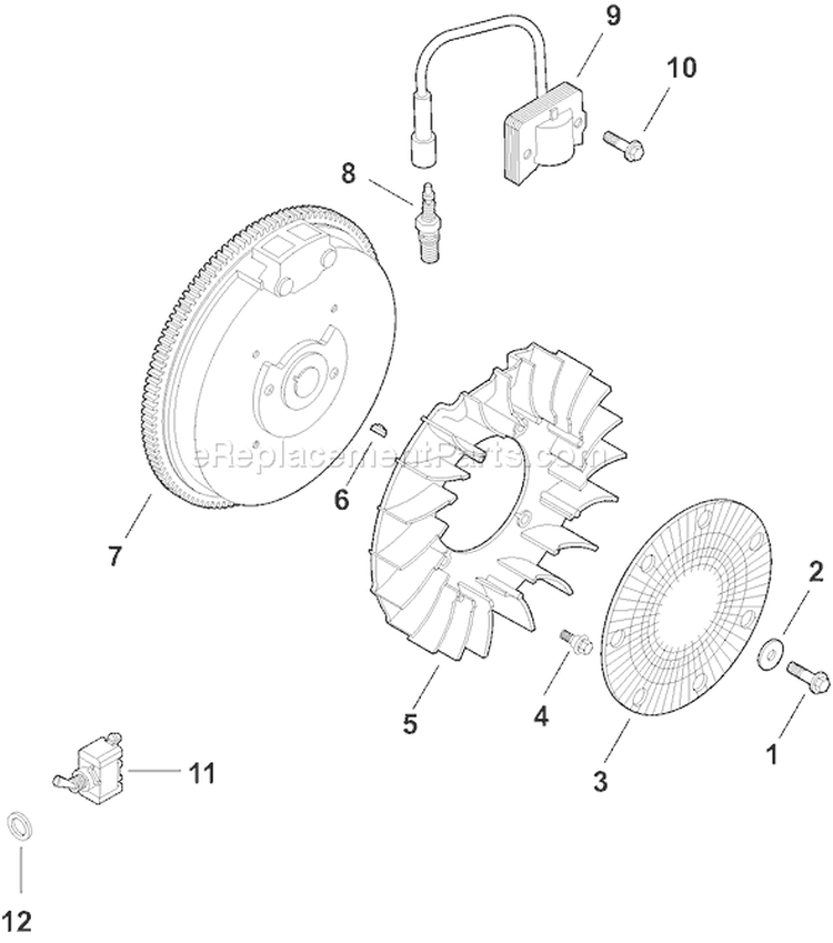 Page J Diagram and Parts List for CH15GT-44504  Kohler Engine