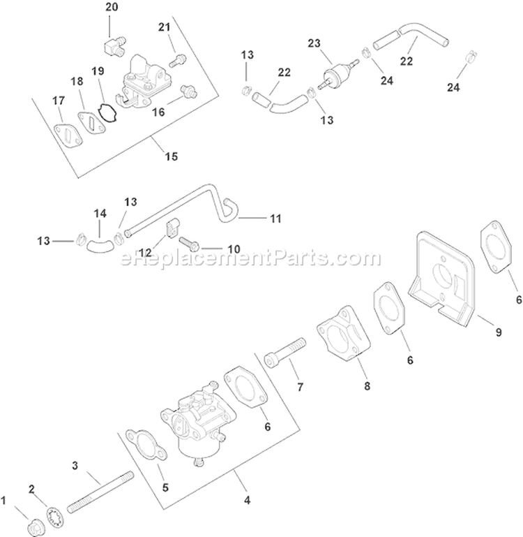 Page H Diagram and Parts List for CH15RST-44544  Kohler Engine