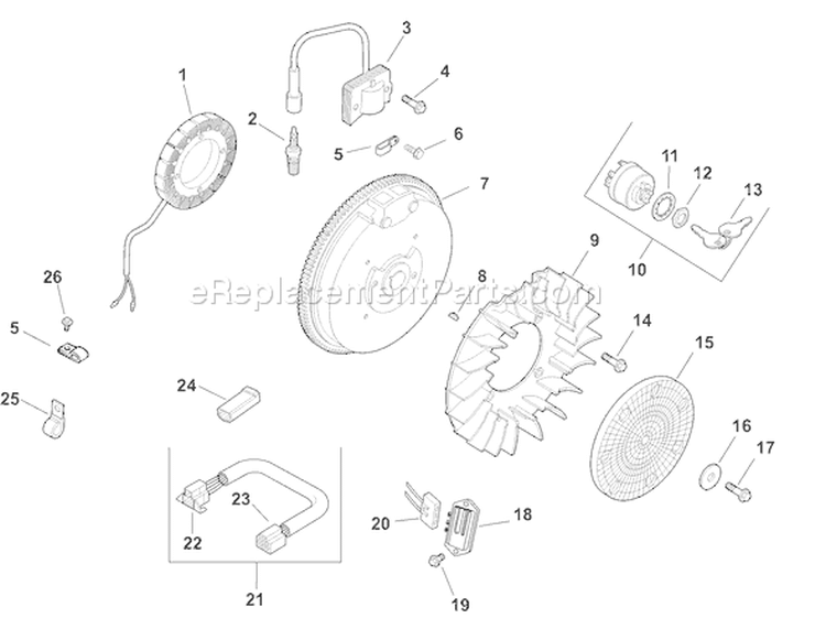 Page J Diagram and Parts List for CH15S-44546  Kohler Engine