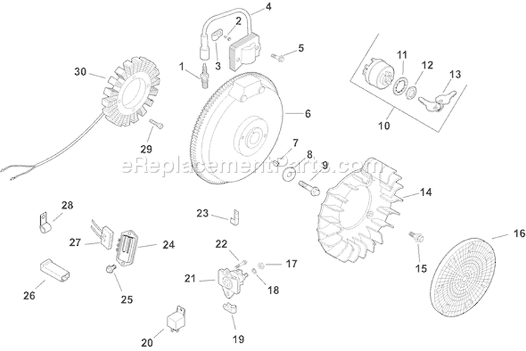 Page J Diagram and Parts List for CH15ST-44503  Kohler Engine