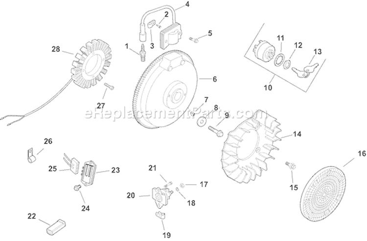 Page J Diagram and Parts List for CH15ST-44538  Kohler Engine