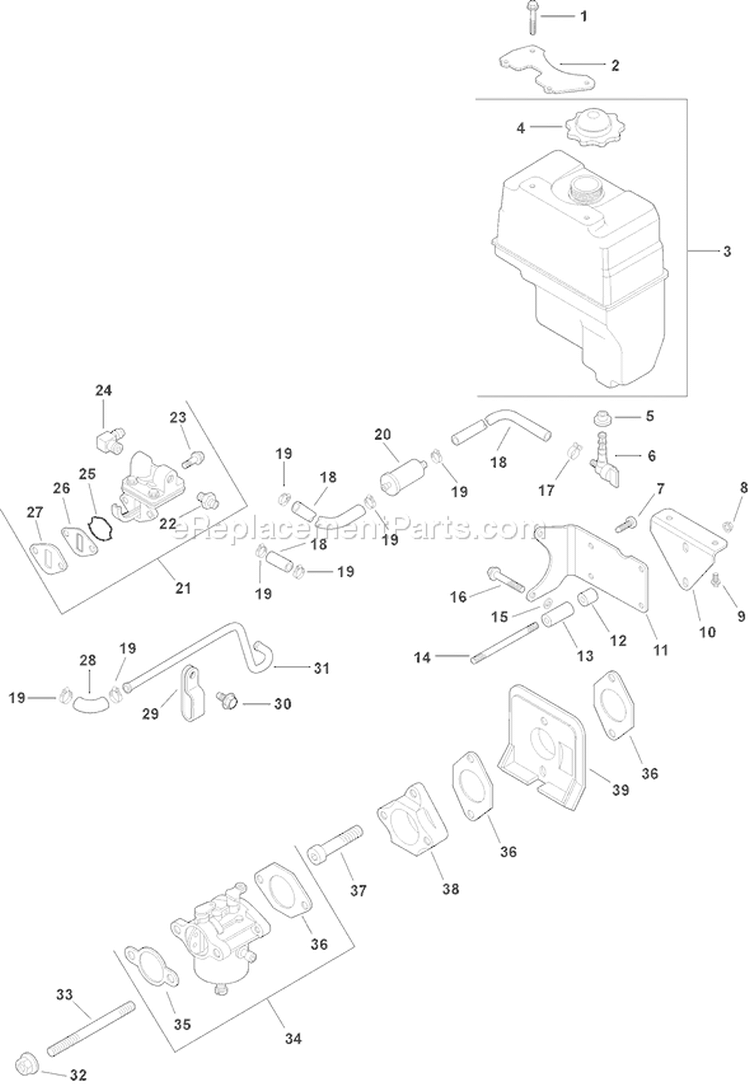 Page H Diagram and Parts List for CH15ST-44543  Kohler Engine