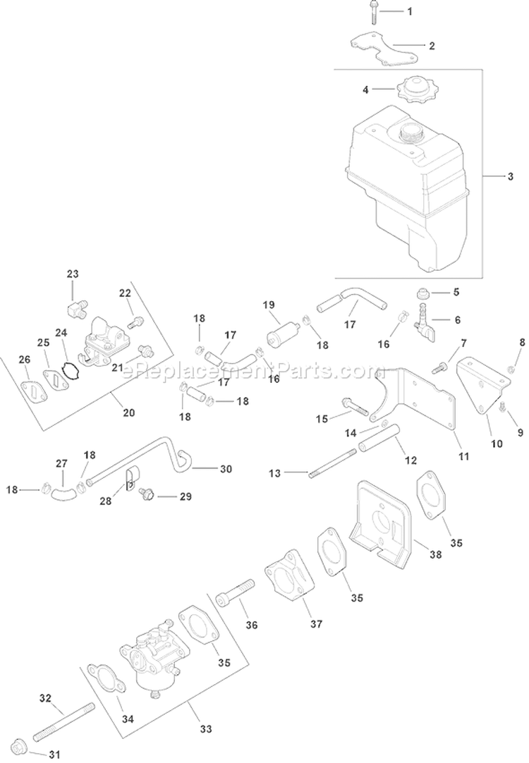 Page H Diagram and Parts List for CH15T-44512  Kohler Engine
