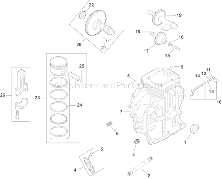 Page C Diagram and Parts List for CH15ST-44538  Kohler Engine