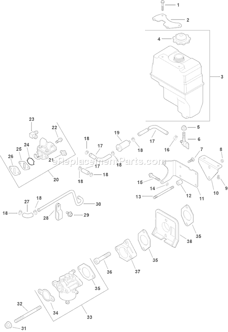 Page H Diagram and Parts List for CH15GT-44504  Kohler Engine