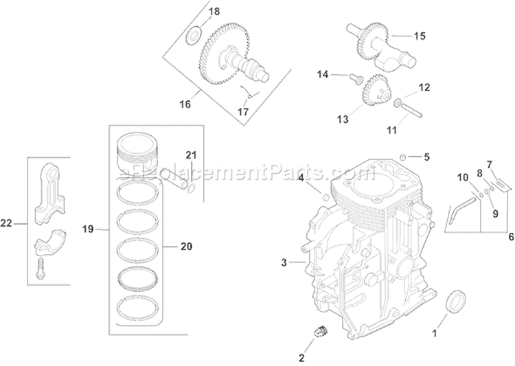 Page C Diagram and Parts List for CH15ST-44543  Kohler Engine
