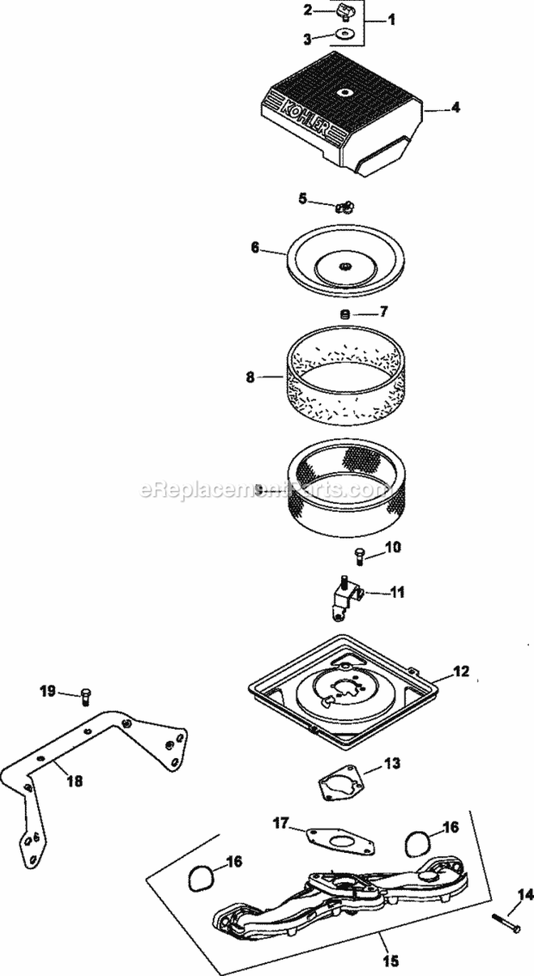 Page A Diagram and Parts List for CH18-62577  Kohler Engine