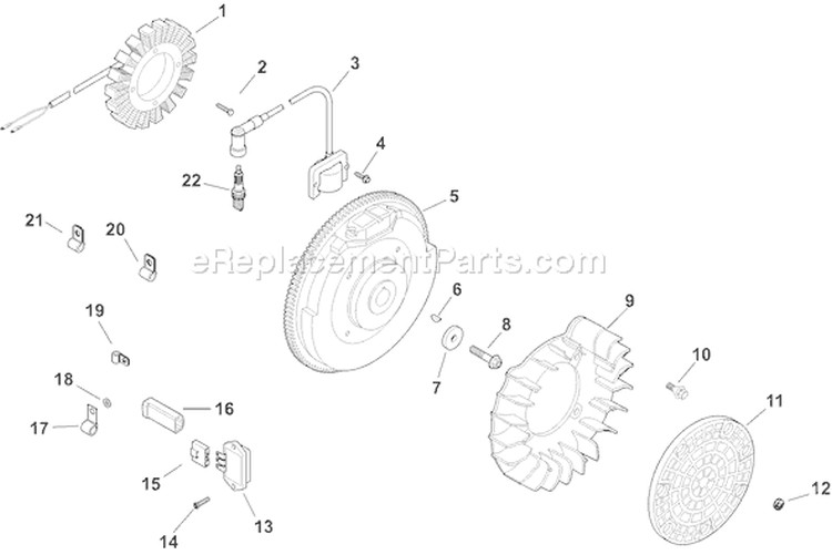 Page J Diagram and Parts List for CH18S-62605  Kohler Engine