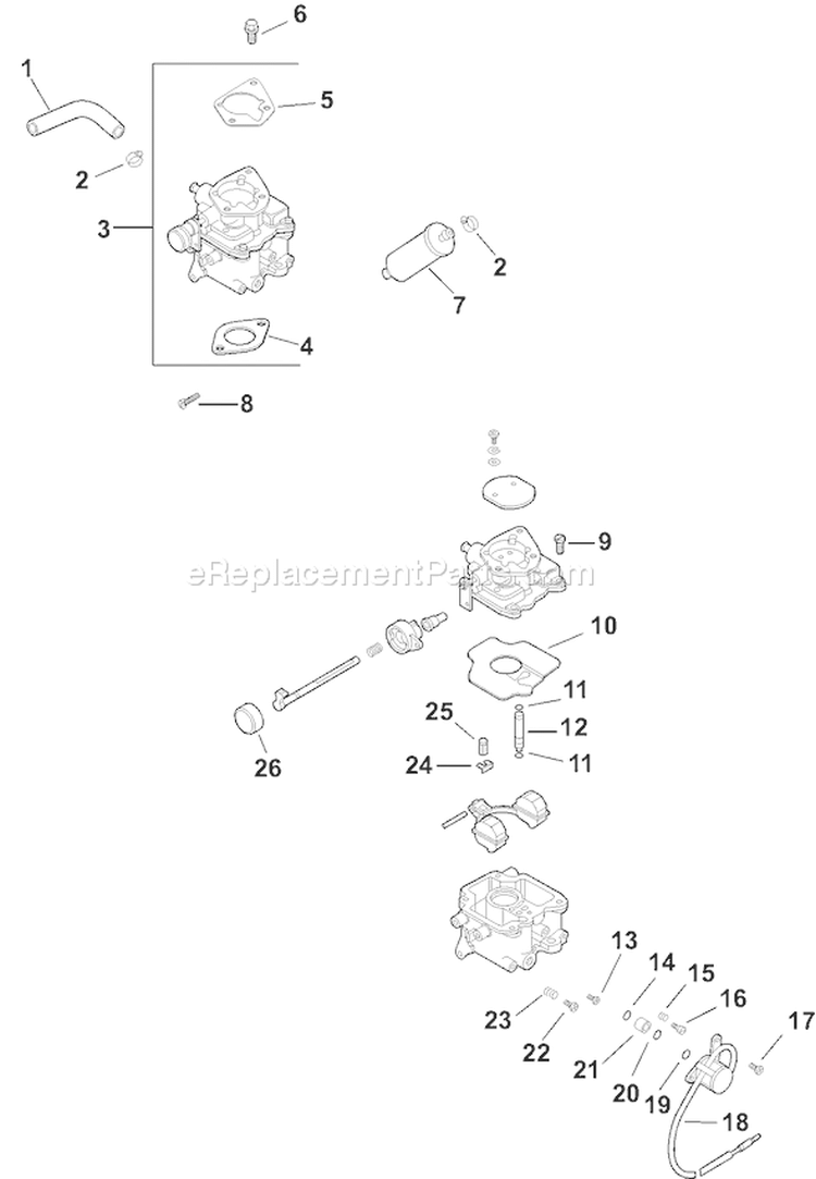 Page H Diagram and Parts List for CH18S-62605  Kohler Engine