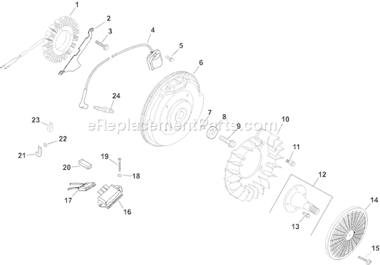 Page J Diagram and Parts List for CH18S-62626  Kohler Engine