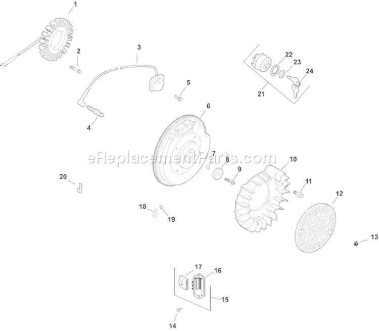 Page J Diagram and Parts List for CH18S-62636  Kohler Engine