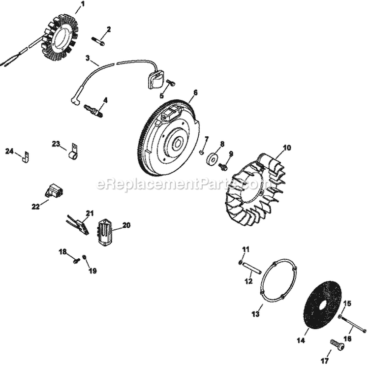 Page J Diagram and Parts List for CH20-64562  Kohler Engine