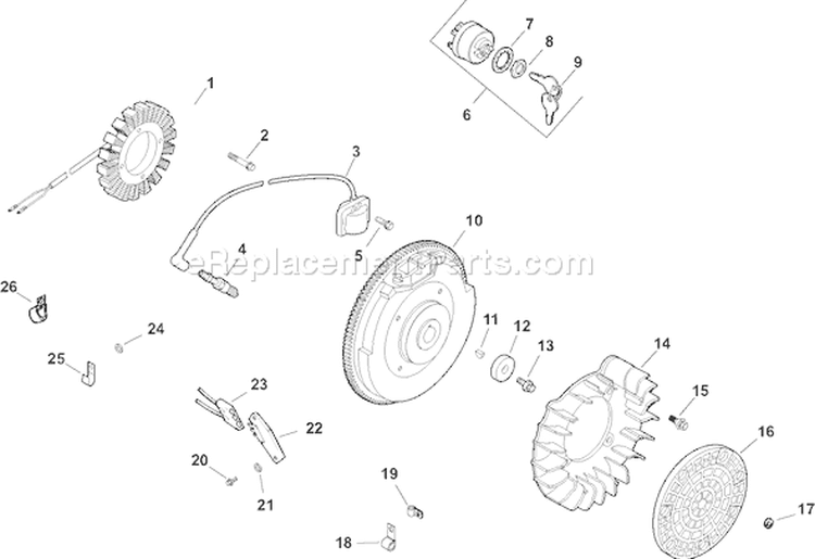 Page J Diagram and Parts List for CH20-64567  Kohler Engine