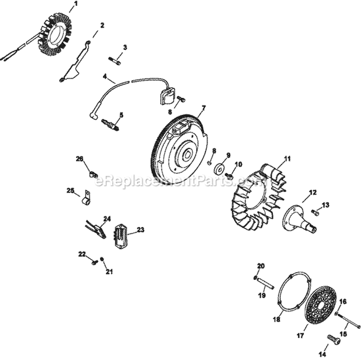 Page K Diagram and Parts List for CH20-64589  Kohler Engine