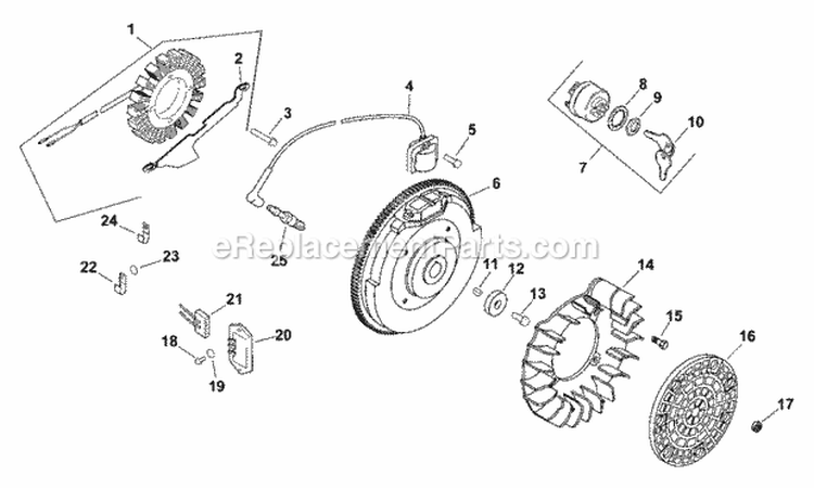 Page J Diagram and Parts List for CH20-64605  Kohler Engine